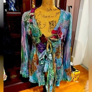 NEW Fabulous Handmade Boho Gypsy Festive Tie up Top/Jacket.  Size S-M